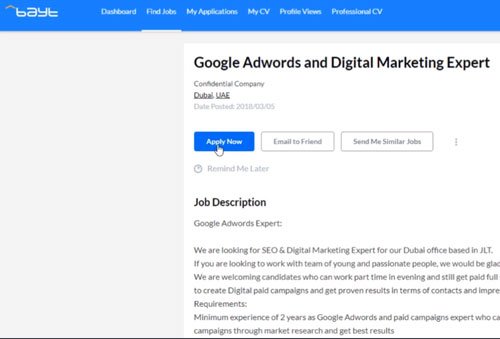 Get Job in Dubai: How to Rank Your CV on Top of Bayt.com? applying job bayt dubai uae - Get Job in Dubai: How to Rank Your CV on Top of Bayt.com?
