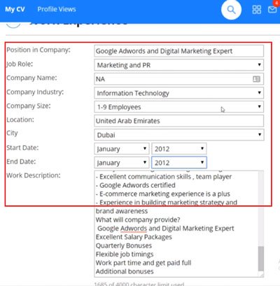 Get Job in Dubai: How to Rank Your CV on Top of Bayt.com? fill job form bayt dubai - Get Job in Dubai: How to Rank Your CV on Top of Bayt.com?